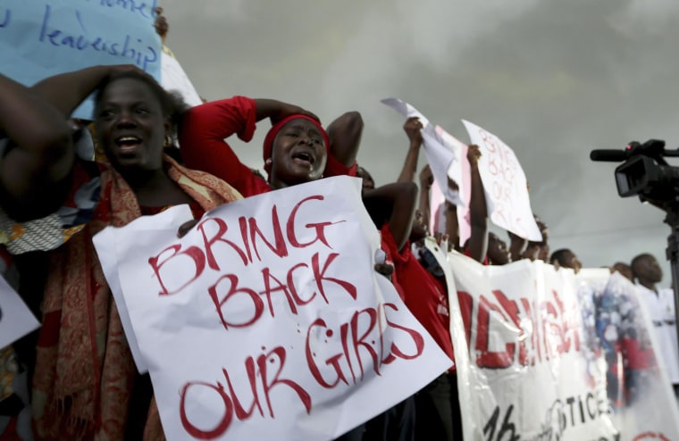 Image: Women at protest in Abuja, Nigeria, on April 30