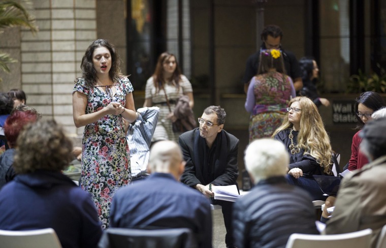 Image: Cecily McMillan speaks during a meeting of Occupy Wall Street demonstrators in November 2011.