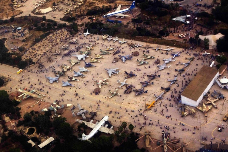Image: A general view shows the Israeli air force museum during celebrations for Israel's Independence Day