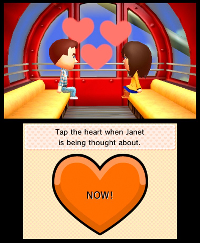 A screenshot from the video game, \"Tomodachi Life.\"  The gaming company said on May 6 it wouldn't bow to pressure to allow players to engage in romantic entanglements with characters of the same sex in the English version of \"Tomodachi Life\" following a social media campaign launched last month seeking virtual equality for the game's characters, which are modeled after real people.