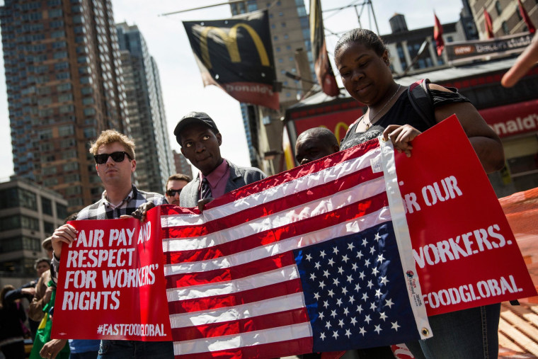 Image: Fast-Food Workers Rally And Urge International Workers To Get Involved In Higher Wage Movement