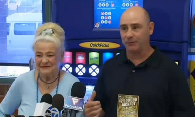 Image: Daniel Stojak won $2.5 million from a $10 Illinois Lottery scratch off ticket that his mother, Shirley, bought for him on April 1.
