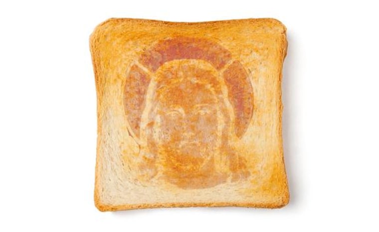 Jesus in a slice of toast? This image may be doctored, but plenty of people claim to see holy faces in burnt bread. The phenonemon of seeing faces in random patterns is called face pareidolia.