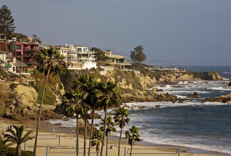 Expensive homes line the bluffs of Corona Del Mar in Newport Beach, Calif.