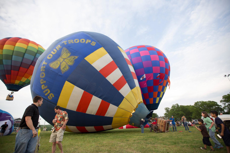 Image: Hot air balloons are seen at the Meadow Event Park in Caroline County, Va.