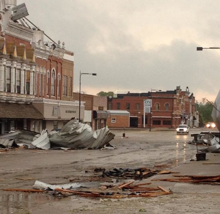 Image: A suspected tornado caused damage in Sutton, Neb., on Sunday