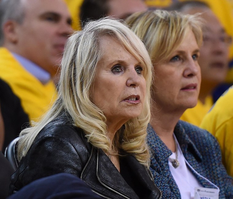 Image: Shelly Sterling, the wife of Donald Sterling owner of the Los Angeles Clippers, watches the Clippers