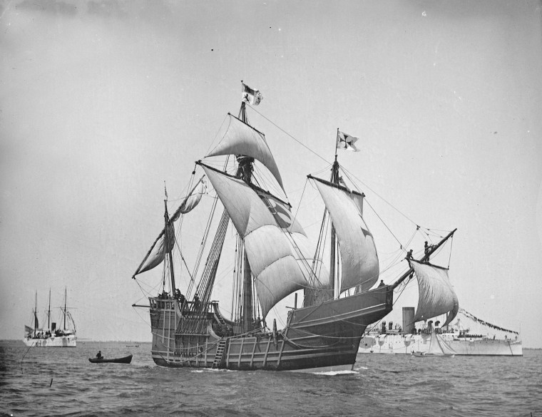 Image: Handout of a replica of Christopher Columbus' caravel Santa Maria