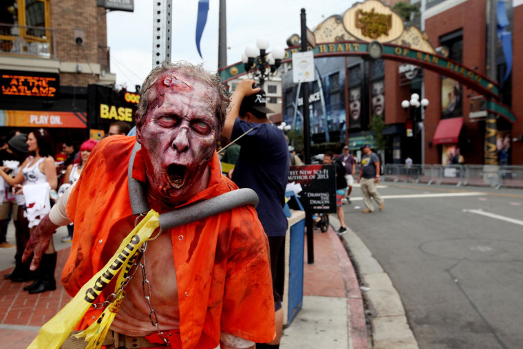 Image: A zombie character in the Gaslamp Quarter at Comic Con in San Diego, Calif.