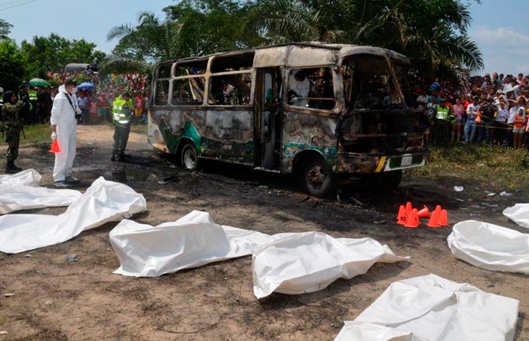 Image: Deadly bus fire in Colombia