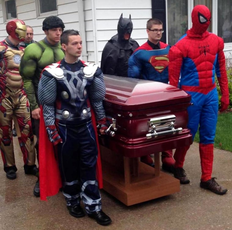 Image: Superhero funeral for 5-year-old brain cancer victim