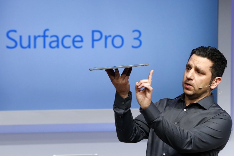 Image: Panos Panay, Corp. Vice President for Surface Computing at Microsoft Corp, unveils the latest models of the Surface tablet in New York