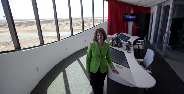 Image: Christine Anderson, Executive Director New Mexico Spaceport Authority , inside the center's mission control