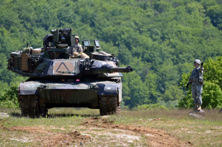 Image: Tanks at NATO exercise in Hohenfels, Germany