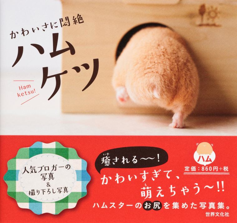 The cover of the book 'Hamuketsu, You Could Faint by Its Cuteness'.