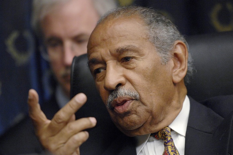Image: Conyers holds a House Judiciary Committee hearing on "Executive Power and Its Constitutional Limitation" on Capitol Hill in Washington