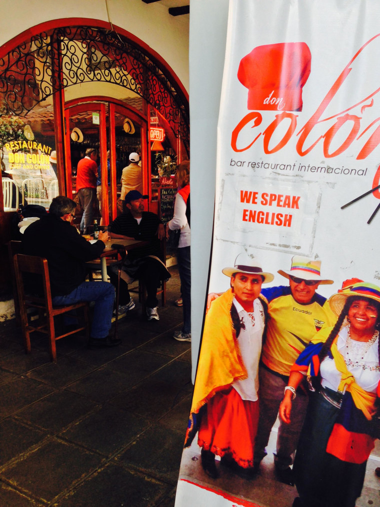 Many of the restaurants in Cuenca cater to English-speaking visitors