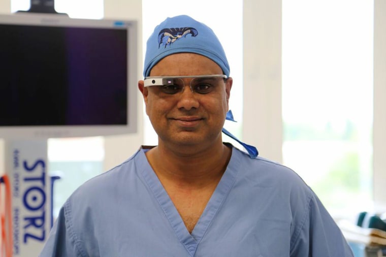 Image: Dr. Shafi Ahmed wearing Google Glass