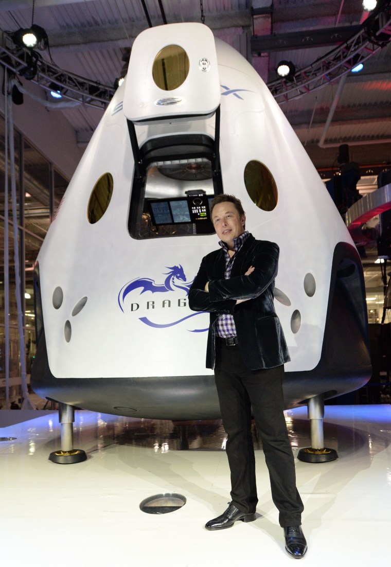 Image: Elon Musk and Dragon V2