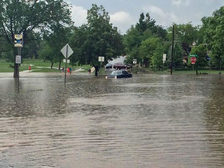 Image; Storms caused flooding in Boulder, Colo.