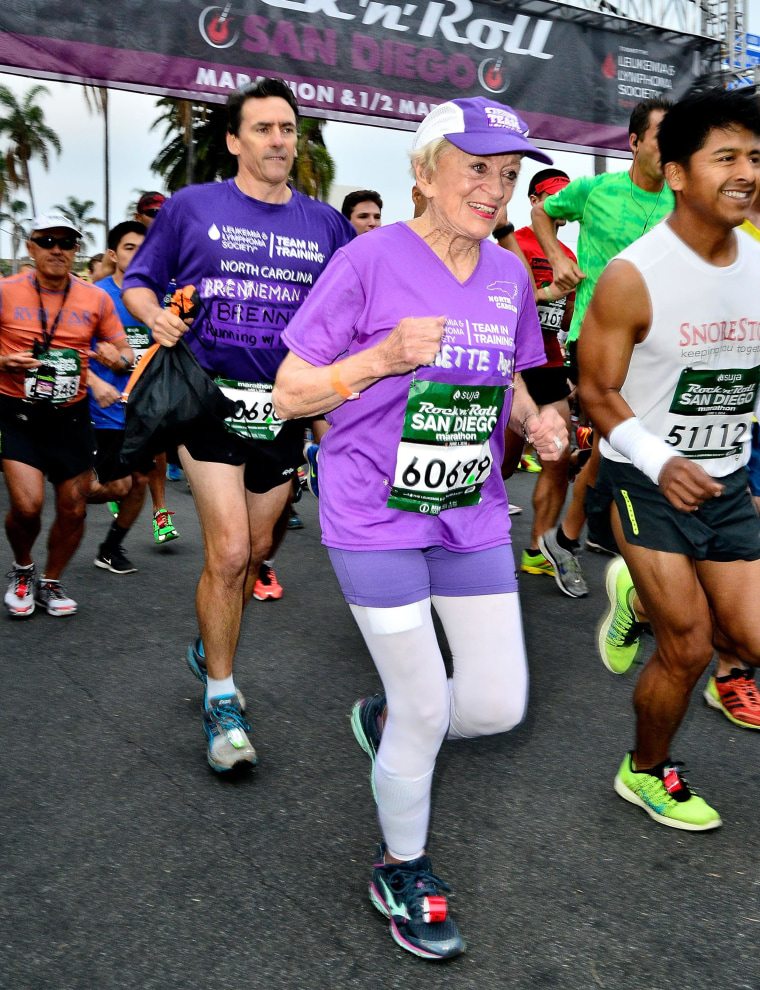 Image: 91-year-old Marathon participant Harriette Thompson