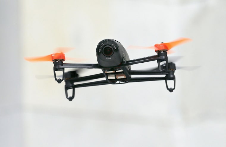 Image: A Parrot Bebop drone flies during a demo