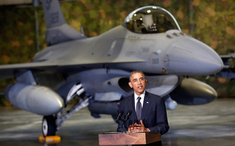 Image: U.S. President Barack Obama makes remarks upon his arrival in Warsaw