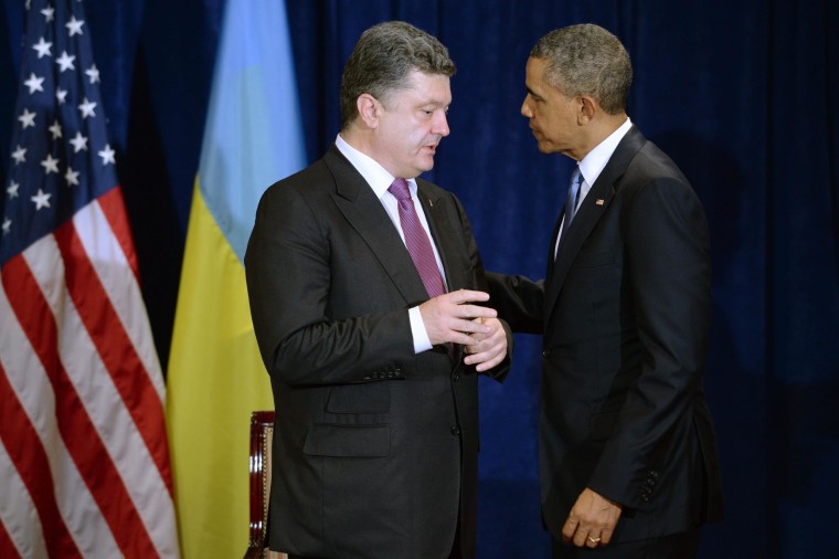 Image: US President Obama meets Ukrainian counterpart Poroshenko