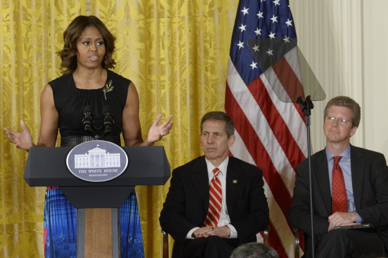 Image: US First Lady Michelle Obama announces The Mayors Challenge to End Veteran Homelessness