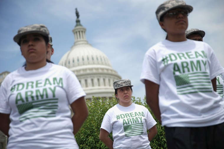 Image: Undocumented Immigrants Wishing To Join The Military Discuss Their Cause With Legislators In D.C.