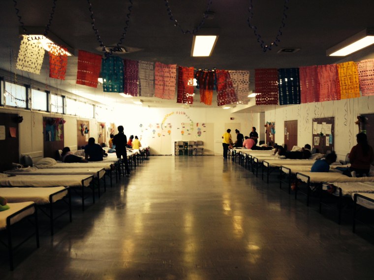 Image: The girls' dormitory of the Joint Base San Antonio Lackland Shelter