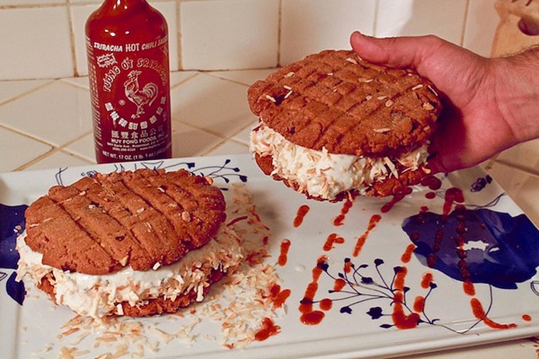 These ice cream sandwiches include a quarter cup of sriracha.