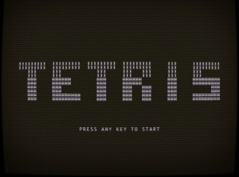 Title screen of the original Tetris.