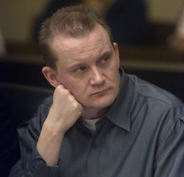 Image: Dale Hausner sits during his trial in the Maricopa County Superior Court Monday, Oct. 6, 2008.