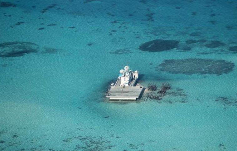 Image: Chinese-made structures stands on the Johnson Reef