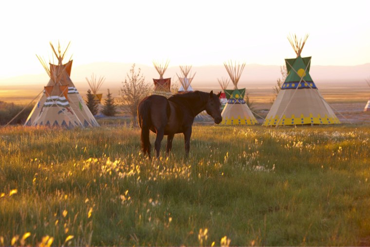 Image: Guests at Mustang Monument can stay in tipis or cottages.