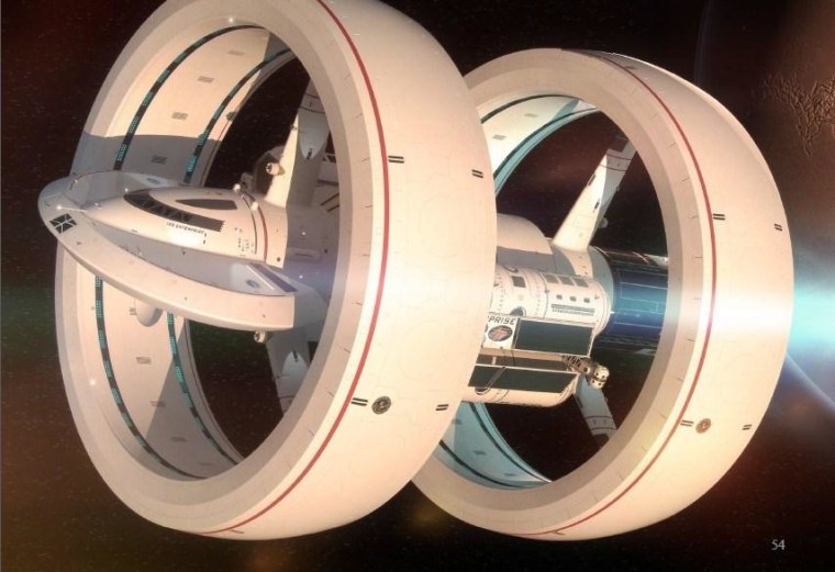 This rendering of the IXS Enterprise, created by Mark Rademaker, was used in a presentation by NASA's Harold White. It's based on White's theoretical work, with input from Star Trek graphic designer Michael Okuda.