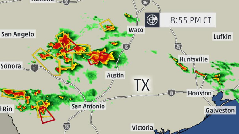 Map of storms in Austin, Texas.