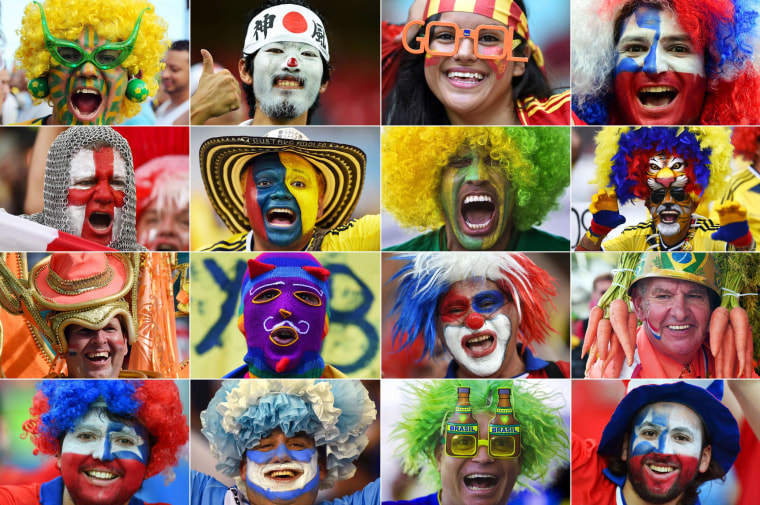 Image: Fans of various countries during the 2014 FIFA World Cup in Brazil.