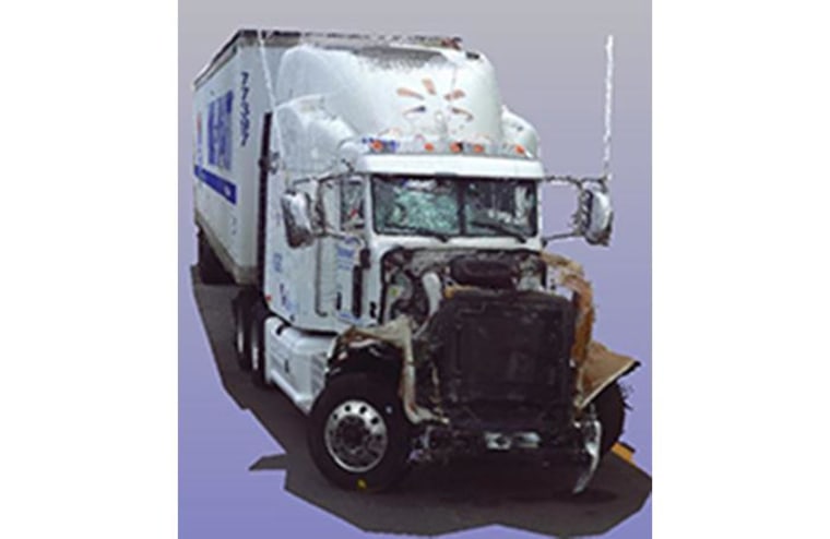 Three-dimensional scan of the Peterbilt combination vehicle involved in the June 7 crash in Cranbury, N.J.