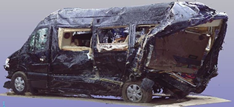 Three-dimensional scan of the Mercedes-Benz limo van involved in the June 7 crash in Cranbury, N.J.