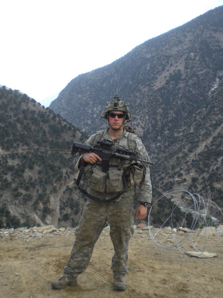 Image: Former Army Staff Sgt. Ryan Pitts, who will receive the Medal of Honor for his combat actions during an enemy engagement in Wanat in the Waygal Valley of northeastern Afghanistan, on July 13, 2008.