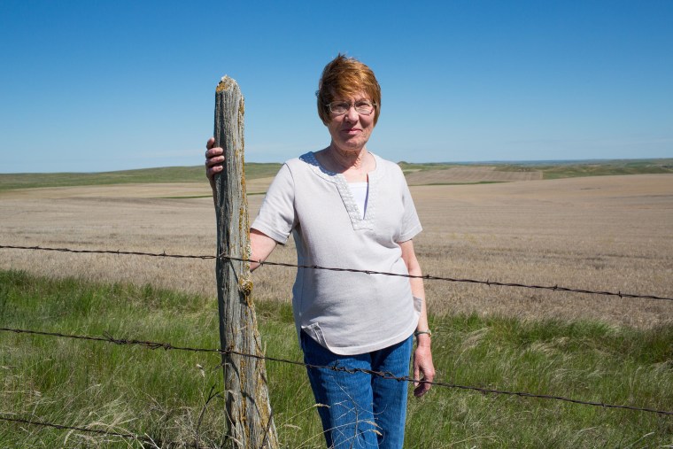 Image: Janet Wolf in her wheat field