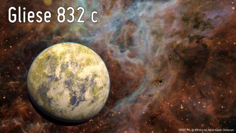 Image: Artist's conception of potentially habitable Super-Earth Gliese 832 c