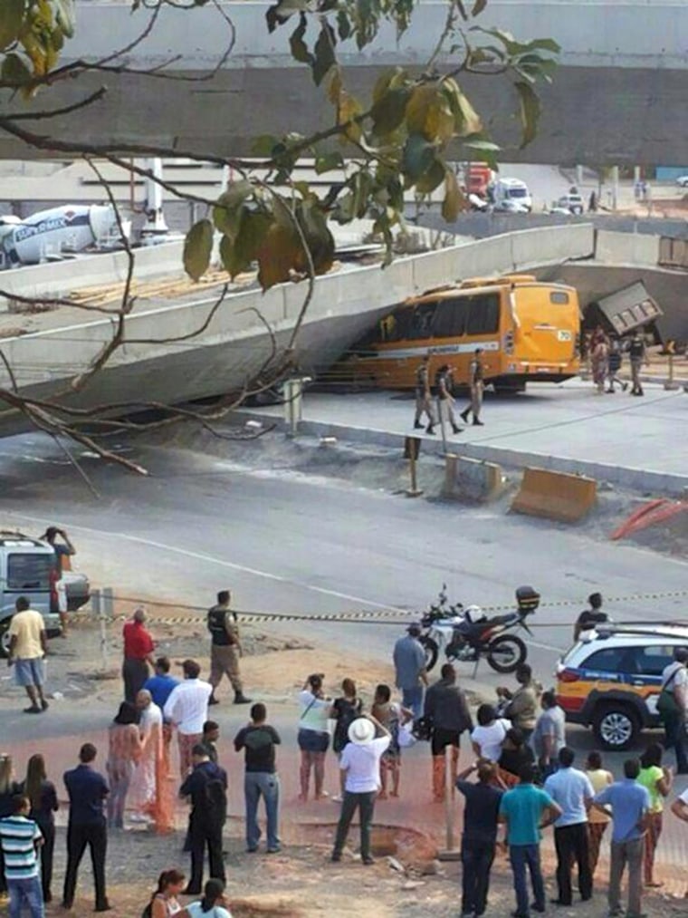 Image: The scene of an overpass collapse in the Brazilian World Cup host coty Belo Horizonte