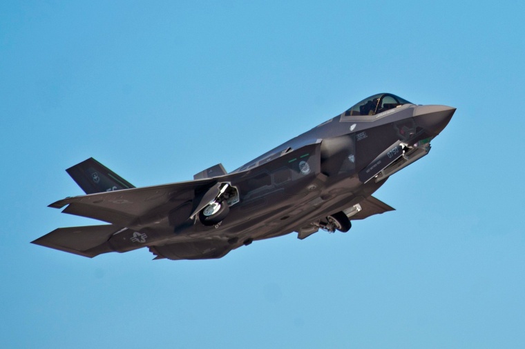 Image: An F-35A Lightning II Joint Strike Fighter takes off on a training sortie at Eglin Air Force Base, Florida