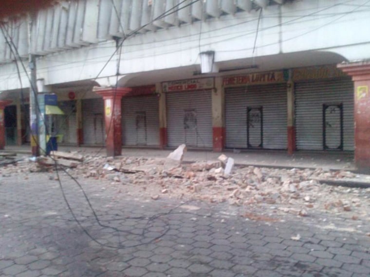 Image: Earthquake damage in San Pedro, San Marcos on July 7, 2014.
