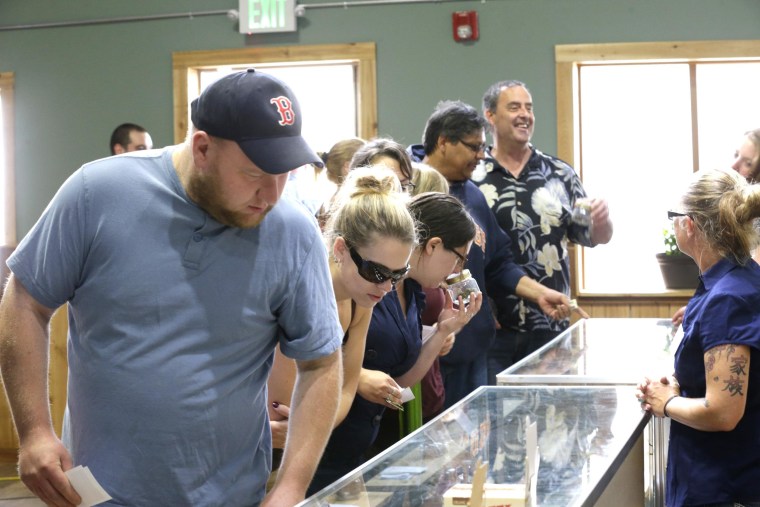 Image: The first day of legal recreational marijuana sales in Washington state.