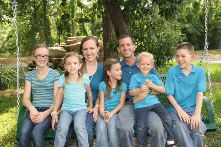 Stephen Stay and Katie Lyon Stay with their five children