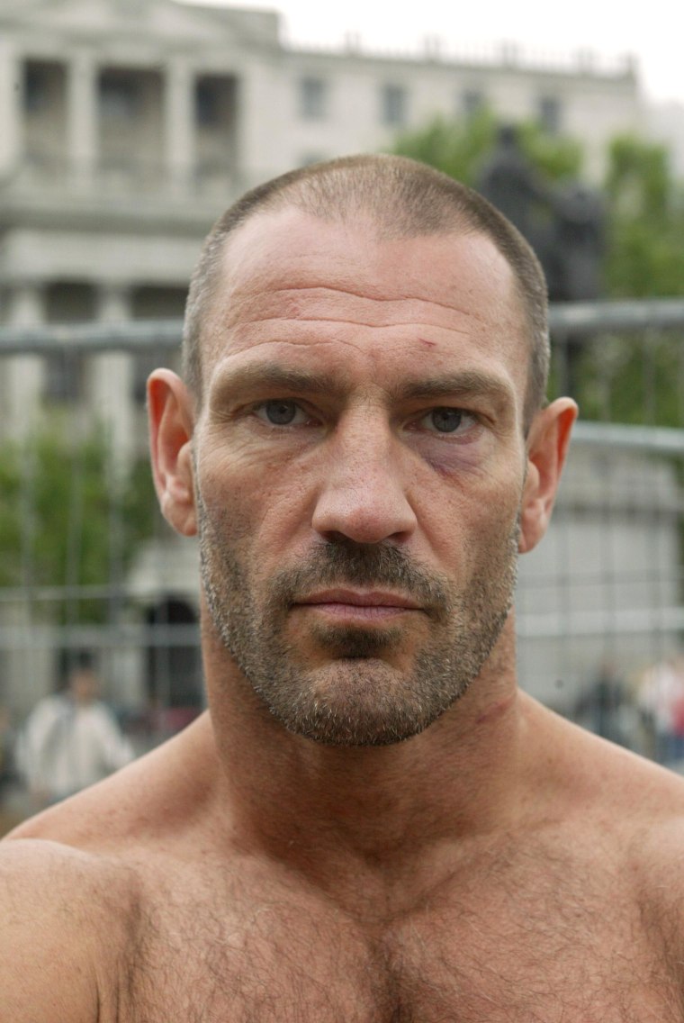 Image: Dave Legeno at a Sky Sports cage fighting photocall in London on June 14, 2006.